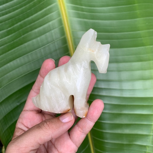 DOG SCULPTURE small schnauzer mini statue OS stone - Picture 3 of 10